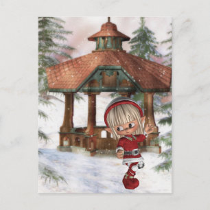 Cartes Pour Fêtes Annuelles Elfe de Noël au Pôle Nord