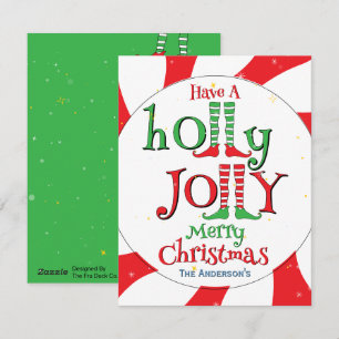 Cartes Pour Fêtes Annuelles Elfe de Noël festive joyeuse et glamour