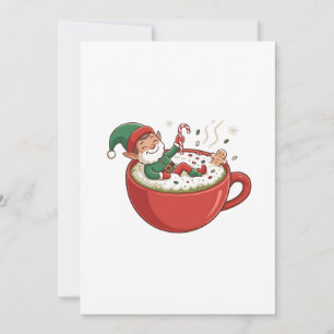 Cartes Pour Fêtes Annuelles Elfe drôle prenant un bain Matcha
