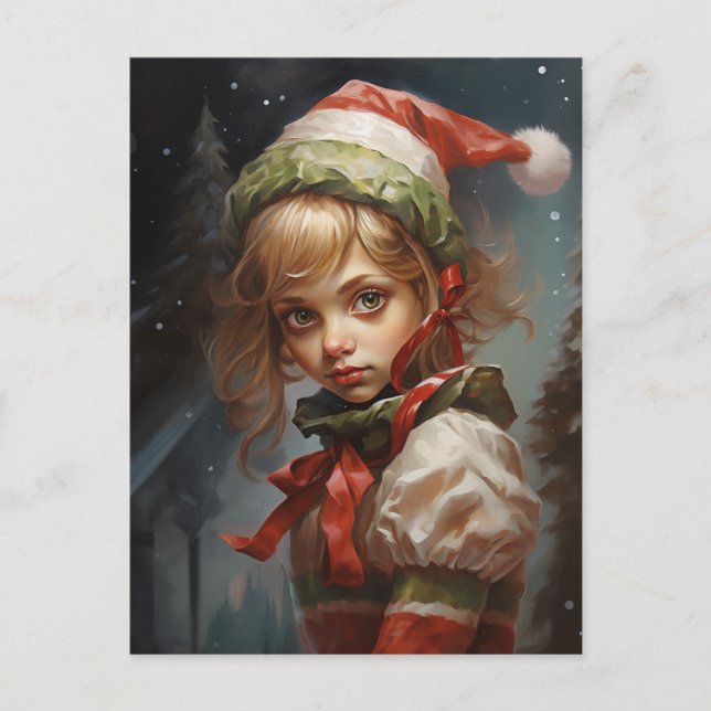 Cartes Pour Fêtes Annuelles Elfe fille Whimsical (Devant)
