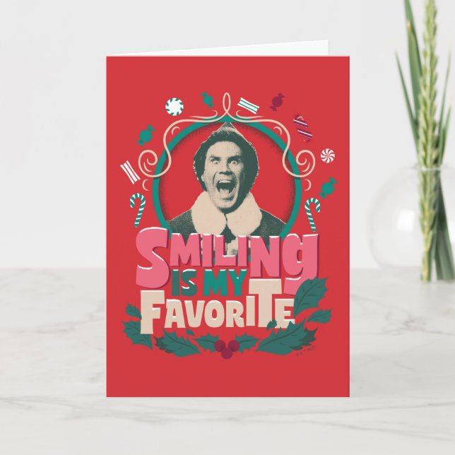 Cartes Pour Fêtes Annuelles Elfe - Sourire est mon préféré (Devant)