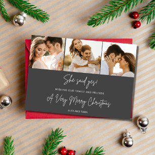 Cartes Pour Fêtes Annuelles Elle A Dit Oui Fiançailles 3 Photo Noël