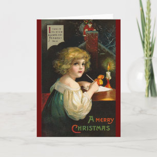 Cartes Pour Fêtes Annuelles Ellen H. Clapsaddle - fille de Noël d'écriture
