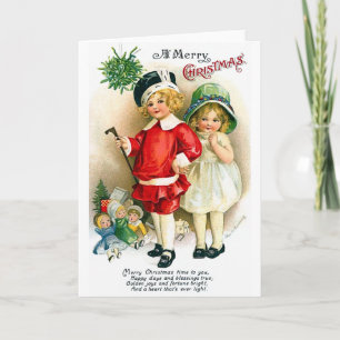 Cartes Pour Fêtes Annuelles Ellen H. Clapsaddle : Garçon et fille avec jouets