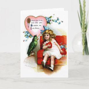 Cartes Pour Fêtes Annuelles Ellen H. Clapsaddle : Valentine avec perroquet