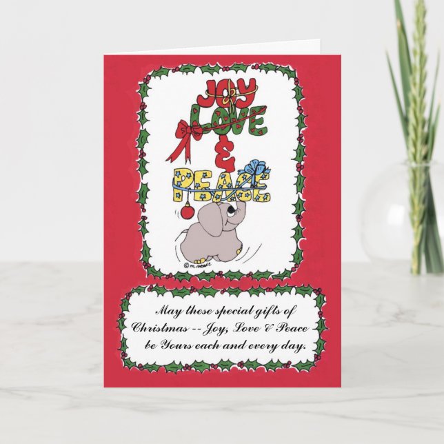 Cartes Pour Fêtes Annuelles Elman les cadeaux d'incidence d'éléphant (Devant)