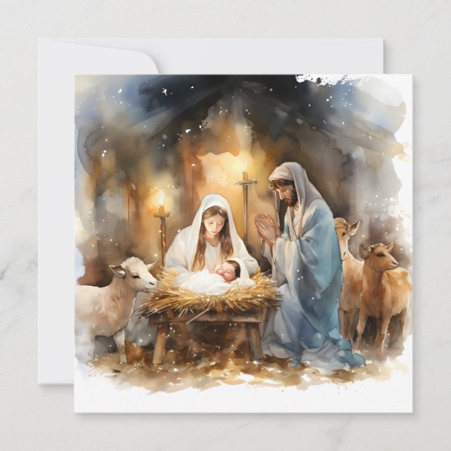 Cartes Pour Fêtes Annuelles Éloigné Dans Un Noël De Manger (Devant)