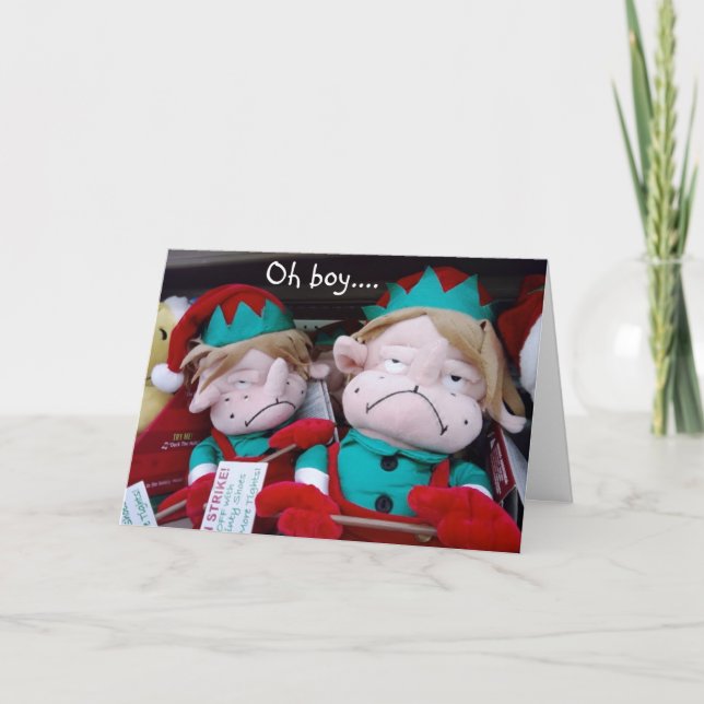CARTES POUR FÊTES ANNUELLES ELVES DE CHRISTMAS ON STRIKE (Devant)