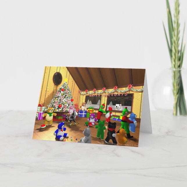 Cartes Pour Fêtes Annuelles Elves et Bears (Devant)