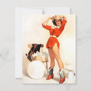 Cartes Pour Fêtes Annuelles Elvgren Cowgirl