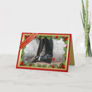 Cartes Pour Fêtes Annuelles Embarcadère équestre Boots Horse Season's Greet Ca