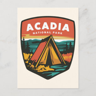 Cartes Pour Fêtes Annuelles Emblème de camping du parc national d'Acadia