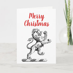 Cartes Pour Fêtes Annuelles Emblème héraldique du lion debout
