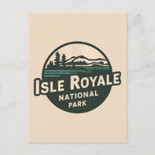 Cartes Pour Fêtes Annuelles Emblème rétro du parc national de l'Isle Royale