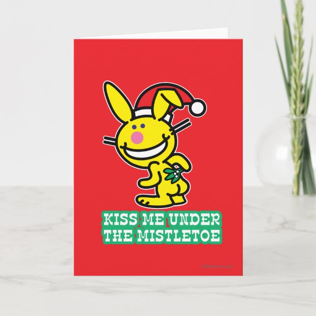 Cartes Pour Fêtes Annuelles Embrasse-Moi Sous La Mistletoe (Devant)