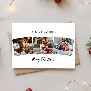 Cartes Pour Fêtes Annuelles Embrassez Le Coziness Christmas Pet Photo Collage