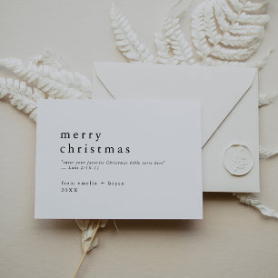 Cartes Pour Fêtes Annuelles EMELIA Black Easy Bible Verse Noël religieux