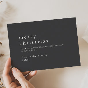 Cartes Pour Fêtes Annuelles EMELIA Grey Easy Bible Verse Noël religieux
