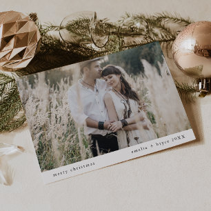 Cartes Pour Fêtes Annuelles EMELIA Noir Famille Simple Photo unique Noël