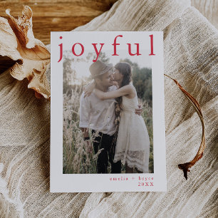 Cartes Pour Fêtes Annuelles EMELIA Red Boho Xmas Photo Joyeux Noël