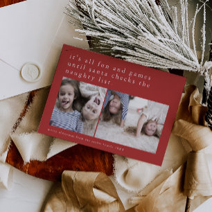 Cartes Pour Fêtes Annuelles EMELIA Red Hilarious Photo Funny Noël