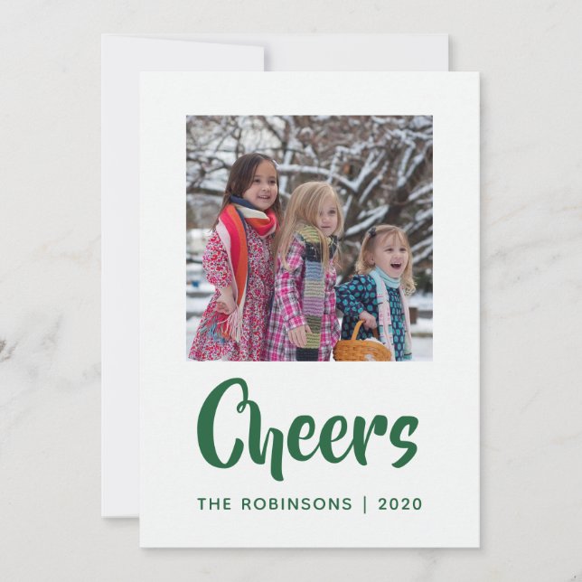 Cartes Pour Fêtes Annuelles Emerald Floral Velvet Damask Photo famille (Devant)