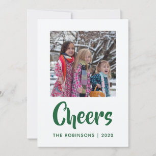 Cartes Pour Fêtes Annuelles Emerald Floral Velvet Damask Photo famille
