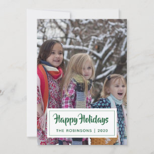 Cartes Pour Fêtes Annuelles Emerald Floral Velvet Damask Photo famille