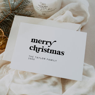 Cartes Pour Fêtes Annuelles EMERY Black Easy Retro Fun Simple Joyeux Noël