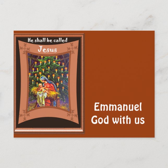 Cartes Pour Fêtes Annuelles Emmanuel, Dieu avec nous (Devant)
