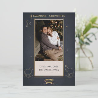 Cartes Pour Fêtes Annuelles Emmanuel God With Us Elegant Family Photo Frame