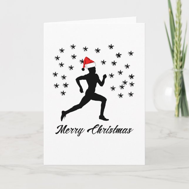 Cartes Pour Fêtes Annuelles Emoji coureur Noël Funny (Devant)