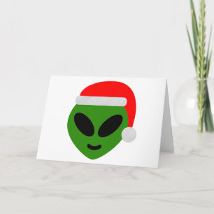 Cartes Pour Fêtes Annuelles emoji d'alién vert de Noël