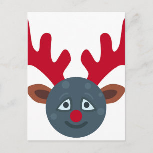 Cartes Pour Fêtes Annuelles emoji de lune de rennes de noël