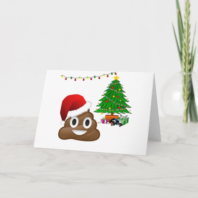 Cartes Pour Fêtes Annuelles emoji de poo de Noël (Devant)