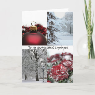 Cartes Pour Fêtes Annuelles employé apprécié - collage Red Winter