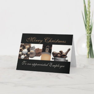 Cartes Pour Fêtes Annuelles Employé Joyeux Noël sépia