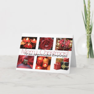 Cartes Pour Fêtes Annuelles Employé Noël rouge, noir et blanc hiver