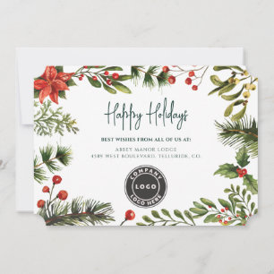 Cartes Pour Fêtes Annuelles Employés de Noël du logo de l'entreprise