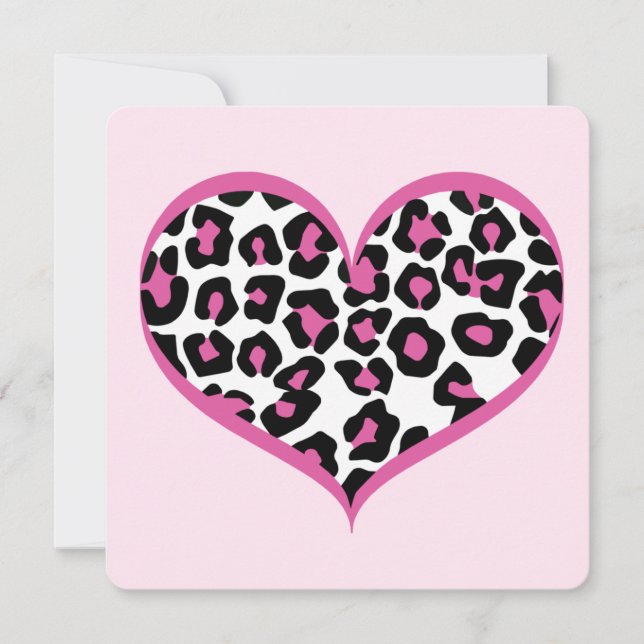 Cartes Pour Fêtes Annuelles Empreinte de léopard du coeur sauvage (Devant)