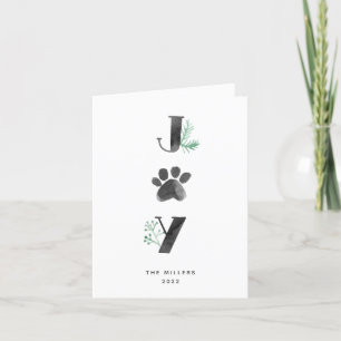 Cartes Pour Fêtes Annuelles Empreinte de patte de la joie botanique   Noël aux