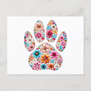 Cartes Pour Fêtes Annuelles Empreinte de patte floral