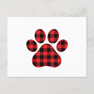Cartes Pour Fêtes Annuelles Empreinte de patte noir rouge