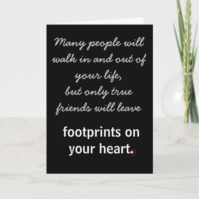 Cartes Pour Fêtes Annuelles Empreintes de pas sur votre coeur * Saint-Valentin (Devant)
