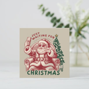 Cartes Pour Fêtes Annuelles En attendant Noël Père Noël Rétro Drôle
