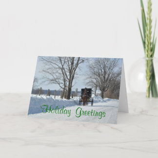 Cartes Pour Fêtes Annuelles En bas d'une ruelle neigeuse de pays sur Noël