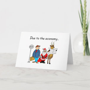 Cartes Pour Fêtes Annuelles En Raison De L'Économie Père Noël