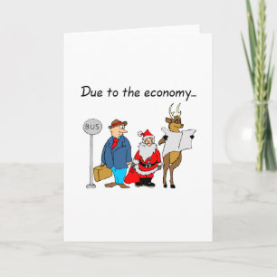 Cartes Pour Fêtes Annuelles En Raison De L'Économie Père Noël