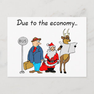 Cartes Pour Fêtes Annuelles En Raison De L'Économie Père Noël
