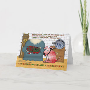 Cartes Pour Fêtes Annuelles en vichy Chien et Calico Cat
